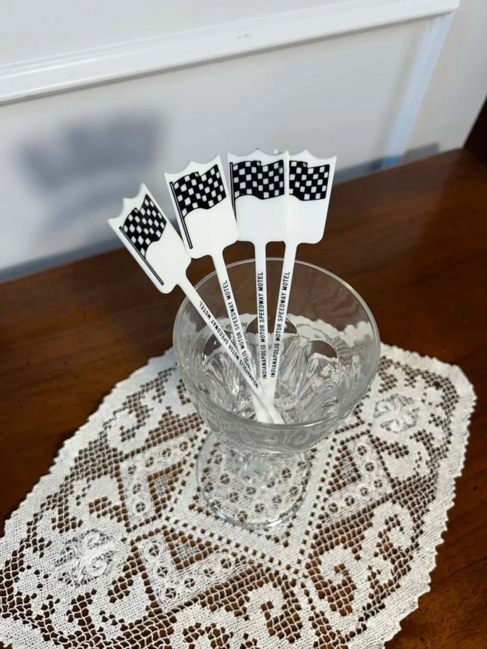 1960s Indianapolis Motor Speedway Motel plastic swizzle sticks